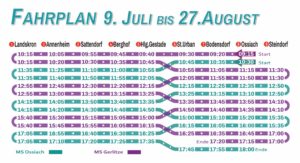 Fahrplan Ossiachersee Schifffahrt Juli August 2023